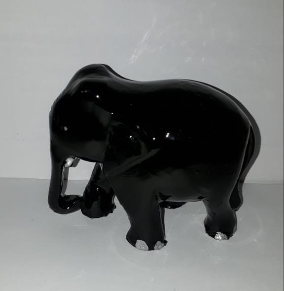 Black Wooden Elephant Statue, for Decoration, Feature : Easy To Place, Complete Finishing