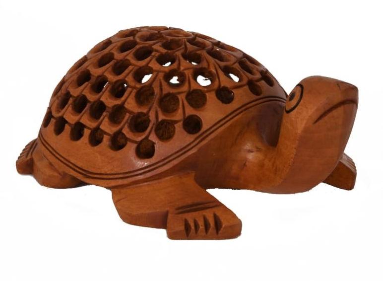 Handmade Wooden Tortoise Statue