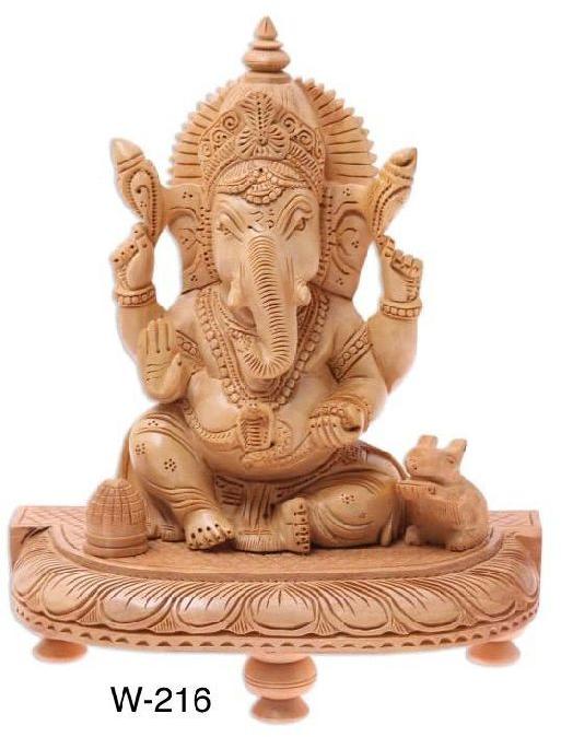 Wooden Antique Ganesha Statue, for Decoration, Feature : Easy To Place, Complete Finishing