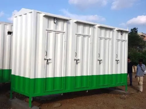 Rectangular Polished Mild Steel Portable Toilet, for Industrial Use