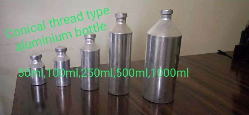 Aluminium Bottle with Thread Metal Caps