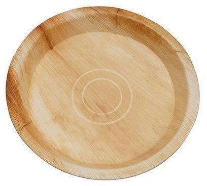 Plain areca leaf plates, Shape : Round