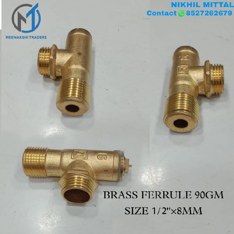 15mm X 8mm Brass Ferrule, for Gas Fitting, Oil Fitting, Water Fitting, Feature : Blow-Out-Proof, Casting Approved