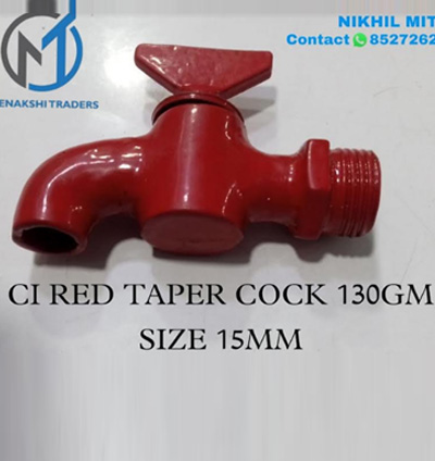 MEENAKSHII TRADERS Ci Red Taper Cock, Size : 15mm