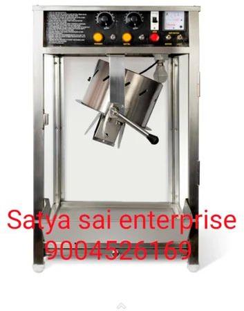 Satya Sai Chrome Finish Automatic Electric Popcorn Making Machine, for Industrial, Color : Grey