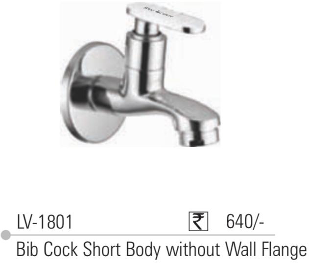 Polished Chrome Finish Brass Short Body Bib Cock, For Bathroom, Kitchen, Handle Material : White Metal