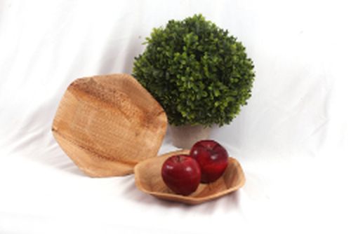 Areca Leaf Small Hexagonal Plate, for Serving Food, Size : 18x2.8 cm