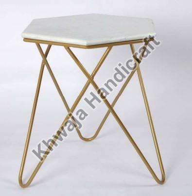 Iron Table with Marble Top