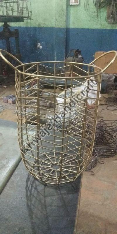 Round Iron Wire Basket, for Home, In Laundry