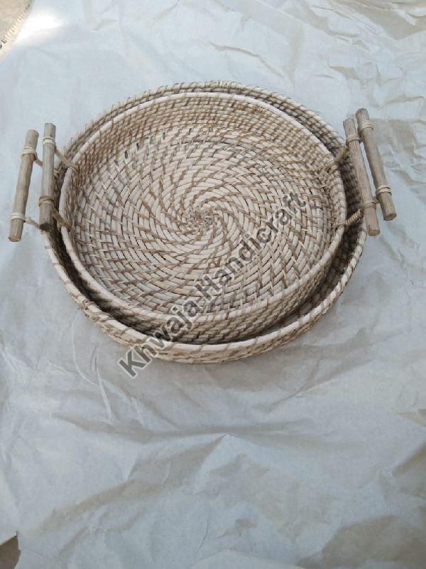 Round Rattan Basket with Handle, Feature : Durable, Fine Finished