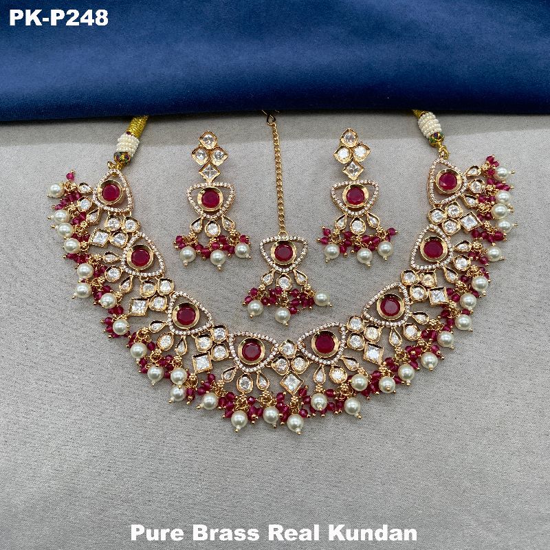 Pure Brass Real Kundan Jewellery, Specialities : Unique Designs, Shiny ...