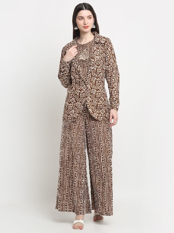 Brown Printed Co-ord Set