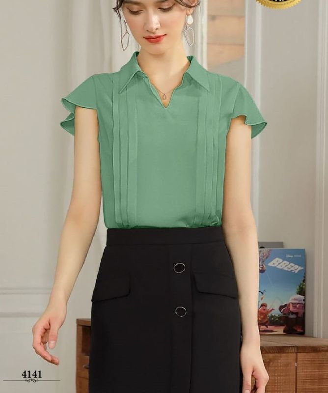 Plain Green Formal Top, Feature : Easily Washable, Comfortable