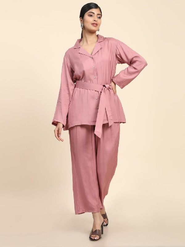 Cotton Plain Pink Co-ord Set, Packaging Type : Packet