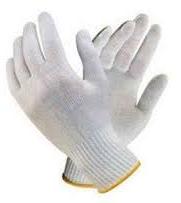 Plain Cotton White Knitted Hand Gloves, Size : Standard