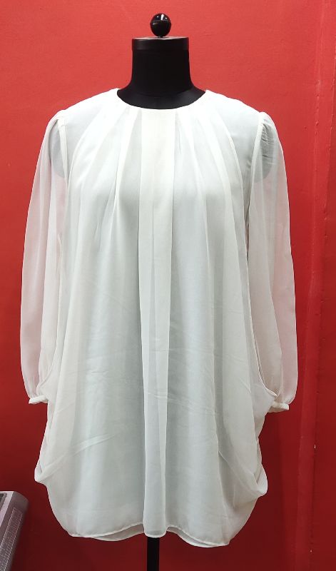 100% Polyester White Dolly Ladies Dress