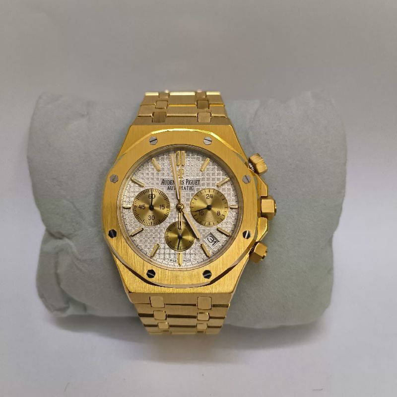Audemars Piguet Royal Oak Chronograph Full Gold White Dial Watch