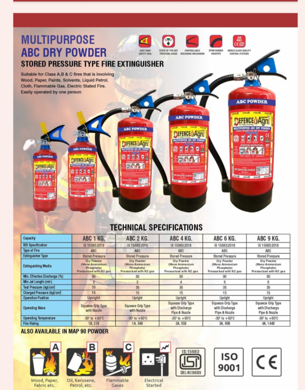 Defence Agni Steel fire extinguisher cylinder, Certification : ISI ...