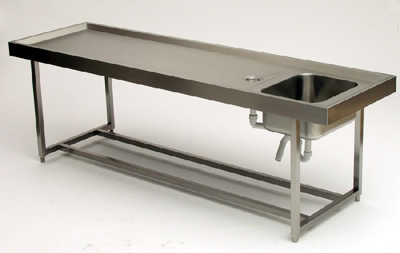 Silver Plain Stainless Steel AUTOPSY TABLE, for Hospital