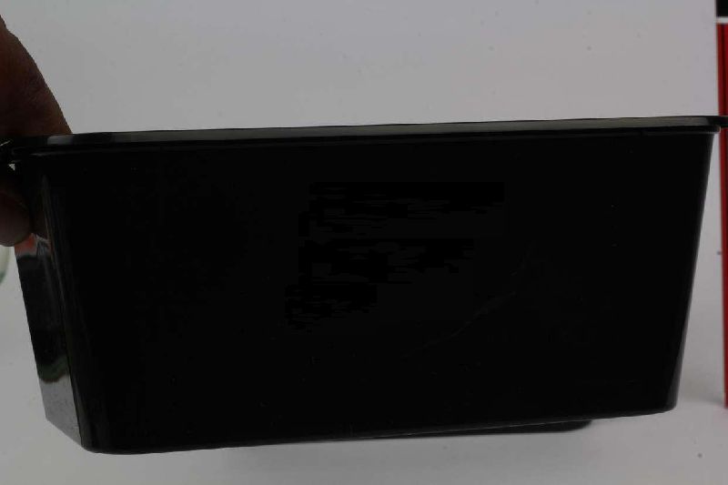 1000ml Black Rectangular Plastic Container