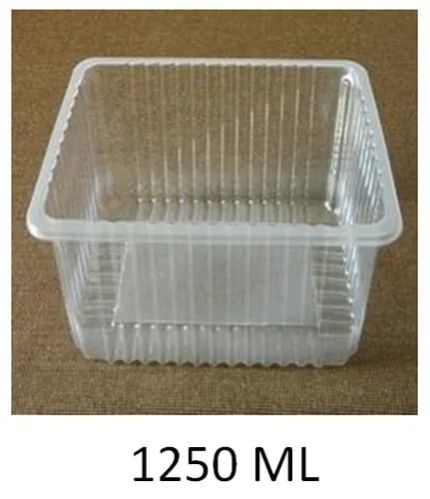 1250ml Transparent Rectangular Plastic Container