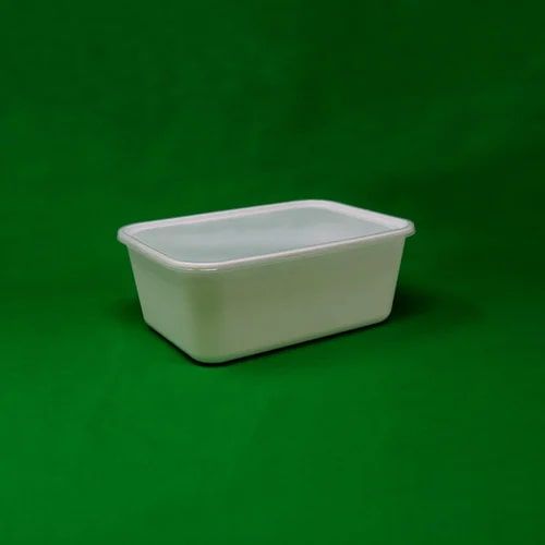 1250ml White Rectangular Plastic Container