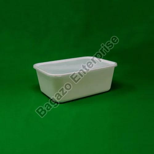 1250ml White Rectangular Plastic Container