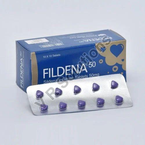 Fildena 50 Tablets, Packaging Type : Box