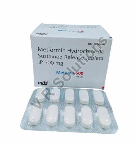 Metformin SR Tablet, for Clinical, Hospital, Packaging Size : 10-20Tablets