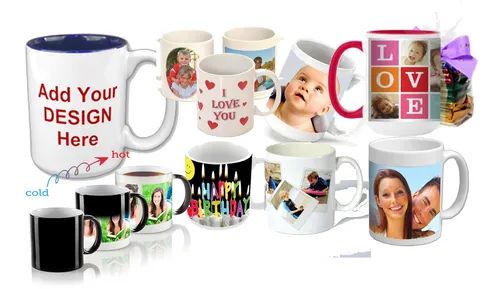 Polished Customized Mugs Printing Services, for Drinking Coffee, Pattern : Plain