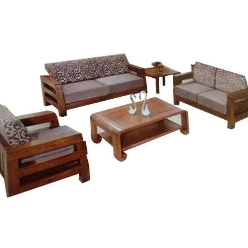 Wooden Sofa Set, for Living Room, Pattern : Plain