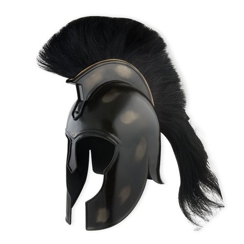 Greek Troy Armor Helmet Black Plume, for Safety Use, Feature : Fine Finishing, Optimum Quality