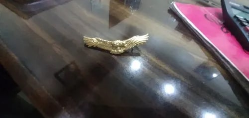 Polished Eagle Metal Badges, Color : Golden