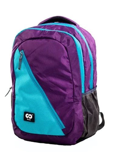 Gobag Plain Nylon Polyester Neon Casual Backpack, Color : Blue