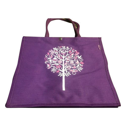 Printed Purple Jute Bag, Capacity : 5 - 10 Kg