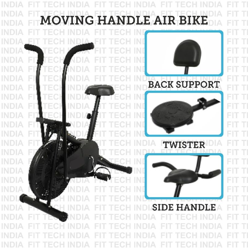Black Iron Air Bike, for HOME USE, Certification : ROSH Certified