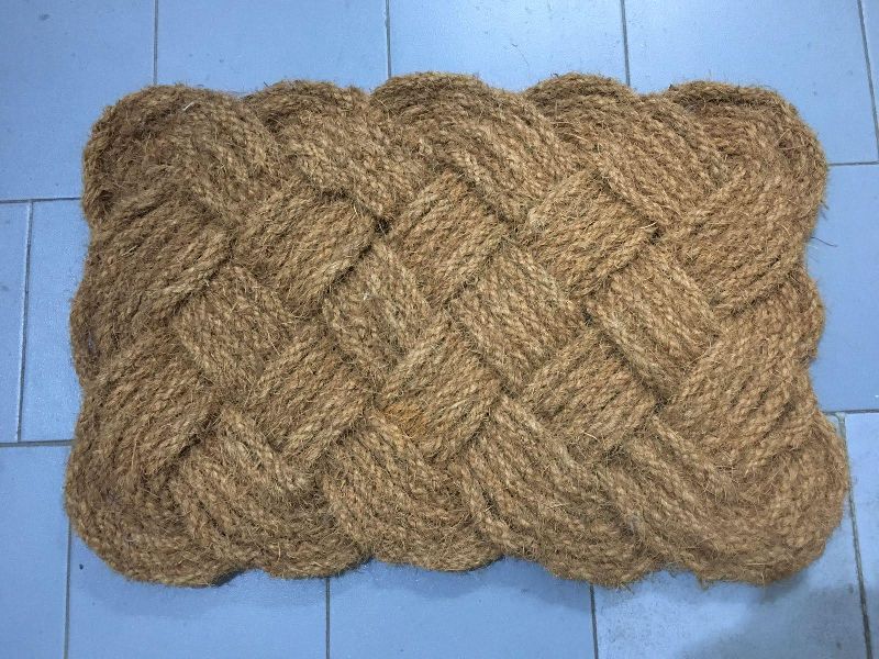 Woven Coir Rope Mat, Technics : handmade