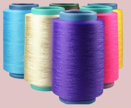Dyed Polyester Yarn, For Textile Industry, Weaving, Lustre : Semi-dull