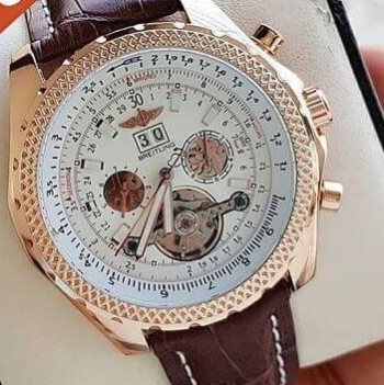 Leather breitling etanche mens watch, Speciality : Scratch Proof, Rust Free