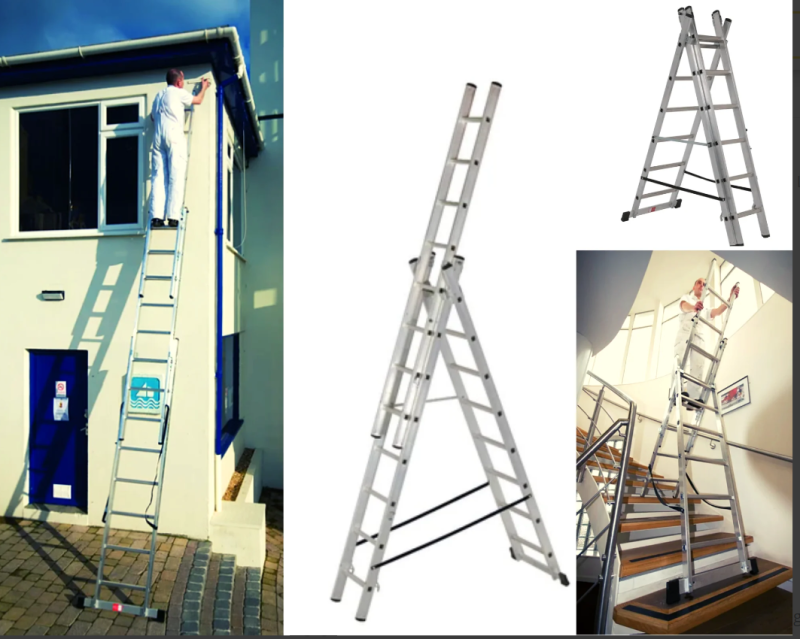 Aluminium Combi Ladder & Youngman Teleguard Telescopic Platform Ladder ...