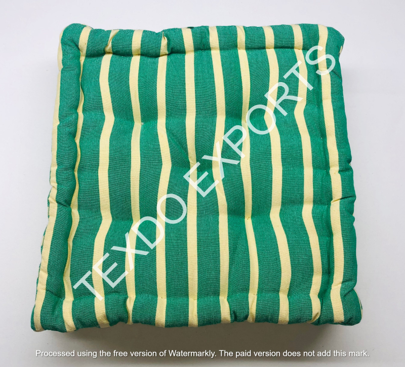 Woven Square Cotton Box cushion, for Floor Use, Technics Yarn Dyed