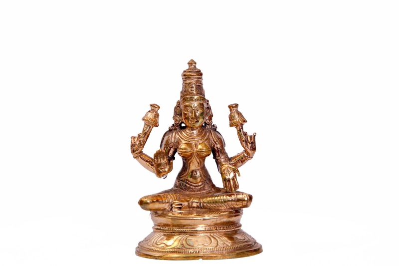 Polished Bronze Goddess Lakshmi Statue, for Home, Feature Rustproof