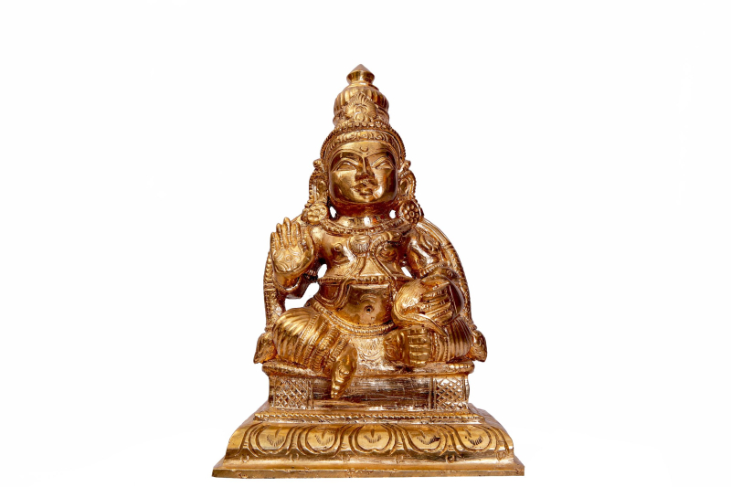 Polished Bronze Kubera Statue, for Home, Feature Perfect Shape, Easy