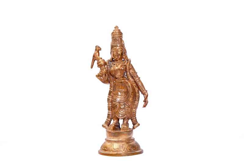 Bronze Meenakshi Amman Goddess Statue, for Home, Feature Rustproof