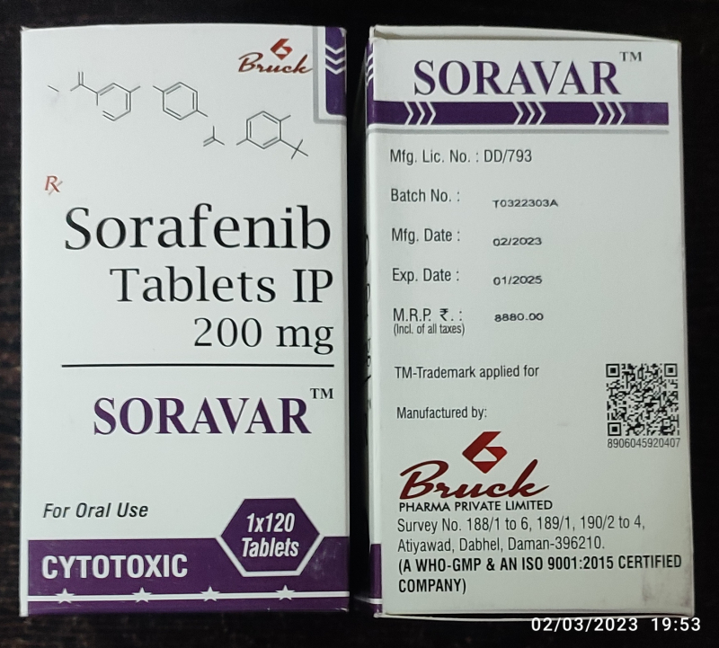 Sorafenib Tablets, Color : Titanium Oxide, Ferric Oxide Red