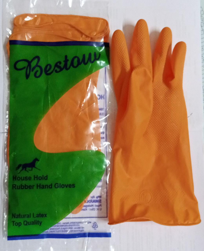 Latex household rubber gloves, Size M, Feature Comfortable, Durable