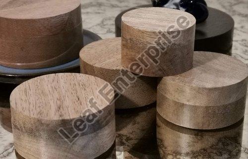 Plain 100gm Wooden Cosmetic Jar, Shape : Round