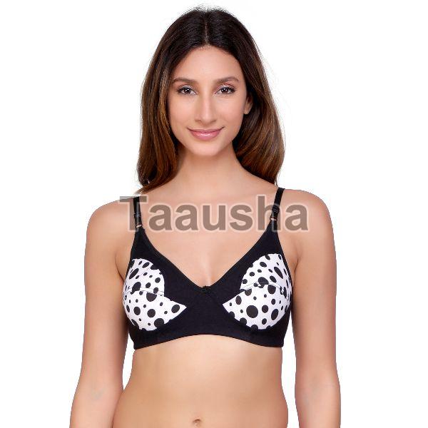 Printed Padded Ladies Black Satin Bra, For Daily Wear, Size: 28 at Rs  70/piece in New Delhi