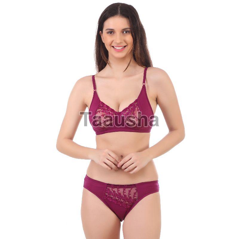 Purple Net Bra Panty Set, for Inner Wear, Feature : Skin Friendly,  Comfortable at Rs 150 / Set in Greater Noida