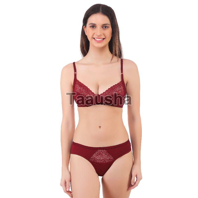 Maroon Designer Bra Panty Set, for Inner Wear, Feature : Skin Friendly,  Comfortable at Rs 150 / Set in Greater Noida